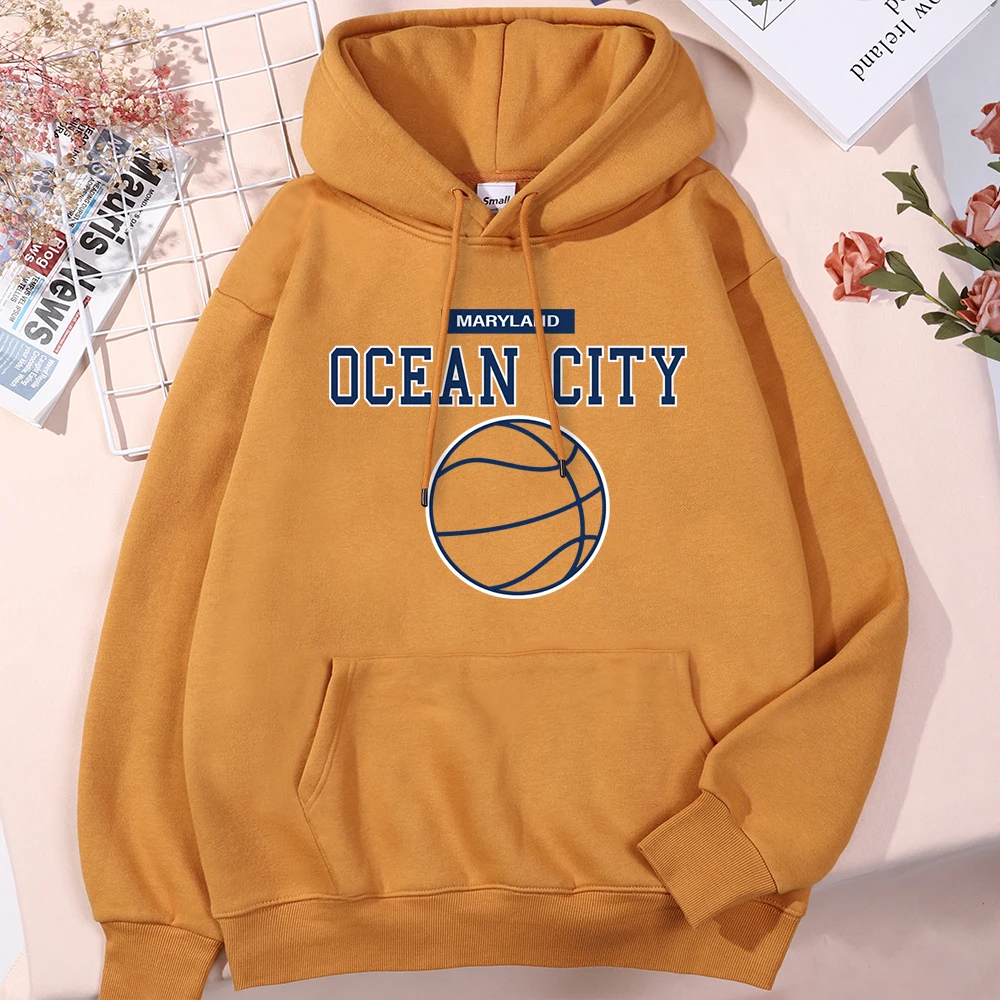 

Maryland Ocean City Personality Letter Men Hoodie Designer Fleece Clothes Simplicity All-Match Hoodies Fashion Outdoor Hooded