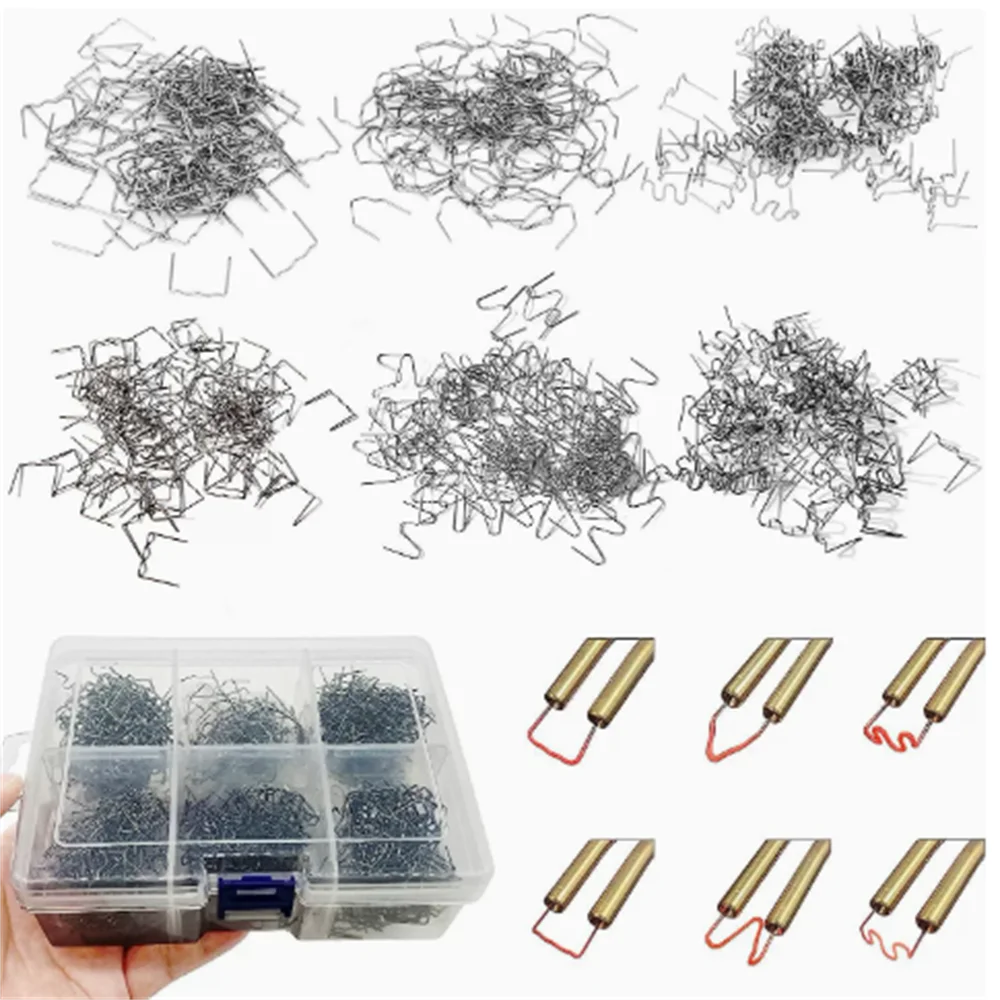 Plastic Welding Staples 0.6mm 0.8mm, Hot Melt Repair Nails for Plastic Welder Gun