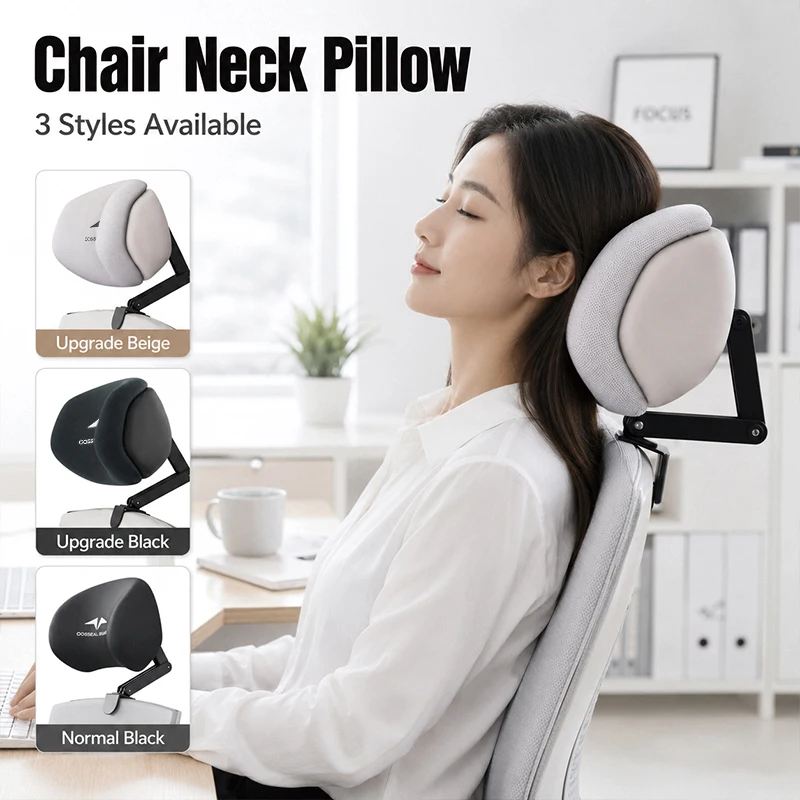 Chair Headrest Comfortable Office Nap Protection Headrest Elastic Sponge Head Pillow Ergonomic Adjustable Support Cushion