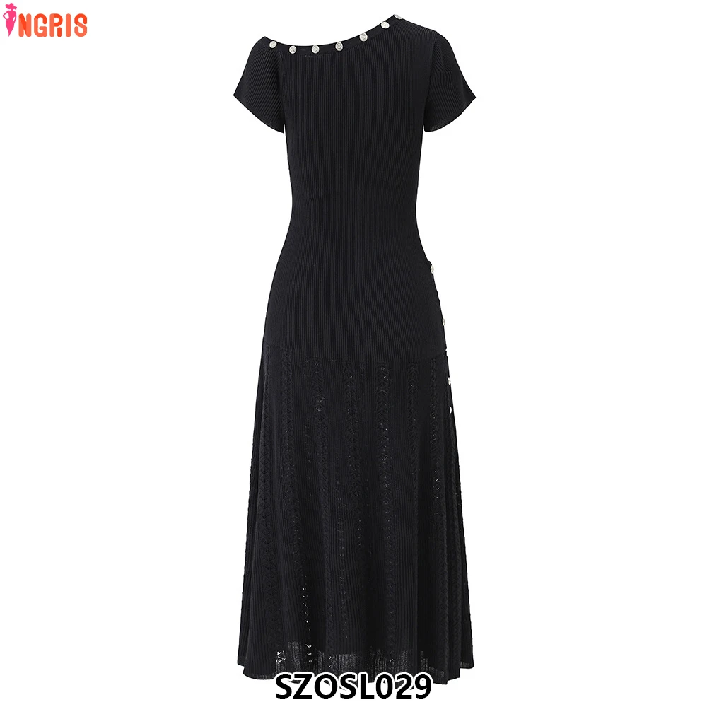 

Sexy Short Sleeve Summer Women's Knitted Dress Elegant Slim Fit Ladies Fashion Long Skirt-SZOSL029