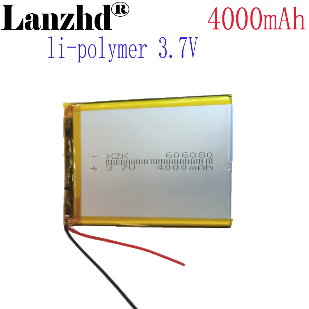 1-12PCS Li ion batteries 3.7V 4000mAh lithium-ion Li polymer battery For mobile power charge treasure tablet pc BANK GPS 606080