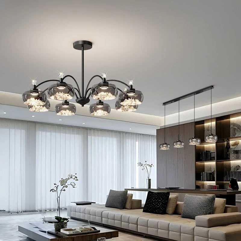 โมเดิร์นโคมไฟระย้า LED สําหรับห้องนั่งเล่นห้องรับประทานอาหารอาหารตารางห้องครัวห้องนอนจี้ไฟตกแต่งบ้านแขวนโคมไฟ