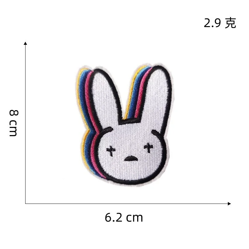 American singer patch Bad bunny funny embroidery Iron On badge clothes hat DIY decorative accessories mendable gloves shoes