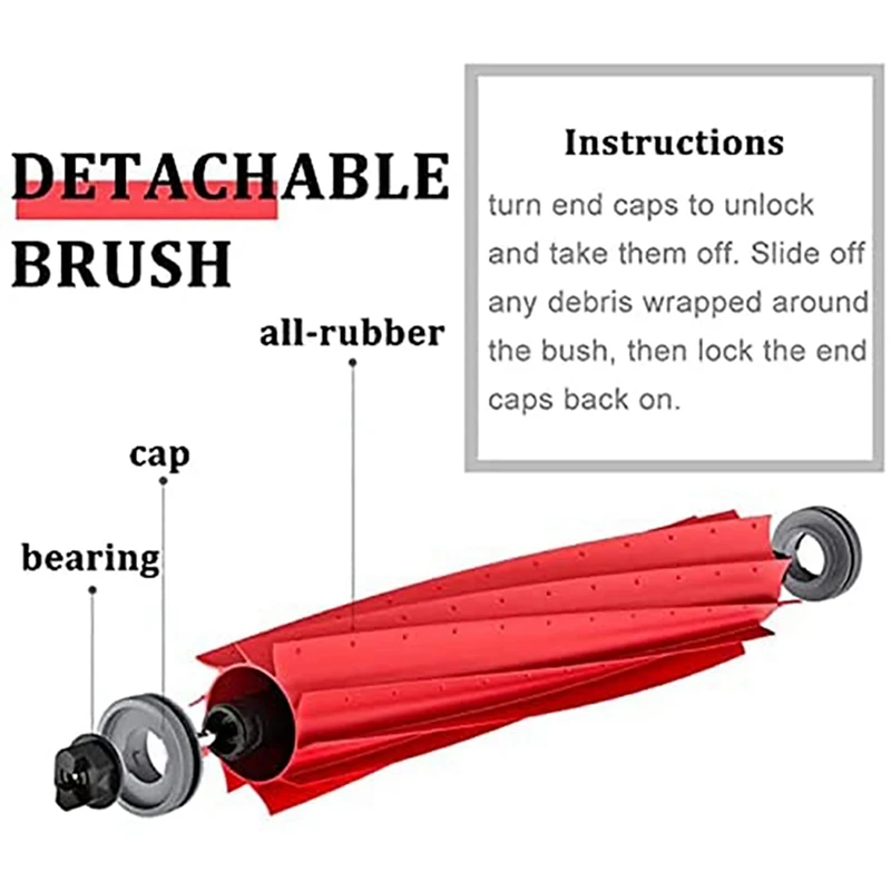 3X sikat utama untuk Roborock S7 T7 T7S T7plus T7splus sikat rol dapat dilepas aksesori penyedot debu Robot