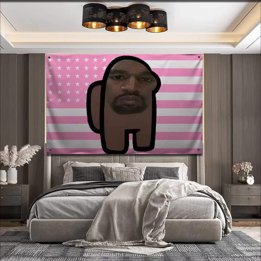 Kanye West YE Funny Flag | Flat Print | Versatile for Bedroom, Party, Living Room, Balcony & Outdoor | Wall Decor Banner