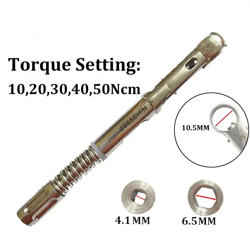 

Dental Implant Torque Ratchet Wrench Tool 10.5 Mm , 10-50 Ncm Top Quality with Drivers Stainless Steel Tool Top German Quality