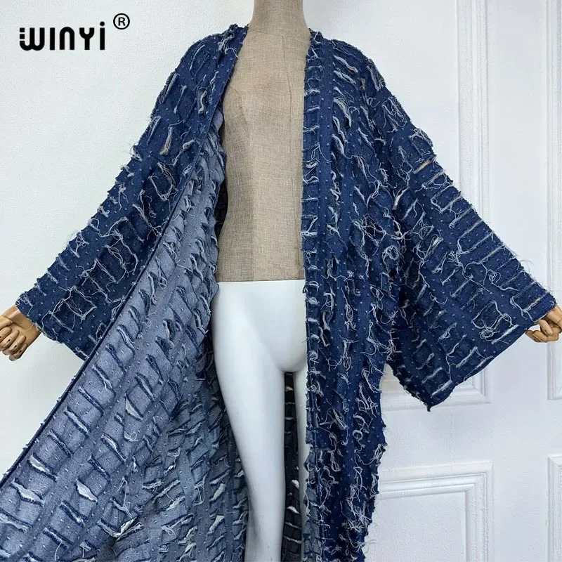 WINYI summer new kimono africa Bohemia print beach cover up maxi dress cardigans beach wear women 2024 abaya dubai luxury