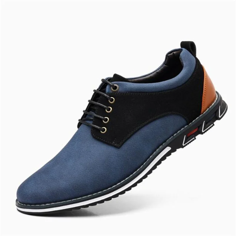 

Men's Casual Derby Shoes Big Size Breathable Leather Lace Up Round Toe Comfortable Non-Slip Business Outdoor Walking Footwear