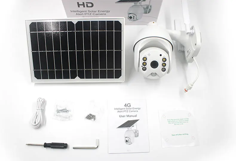 Q3 UBOX APP Surveillance Camera 4MP HD Solar Powered 10X Zoom 6-Section 18650 Battery WiFi 4G Support