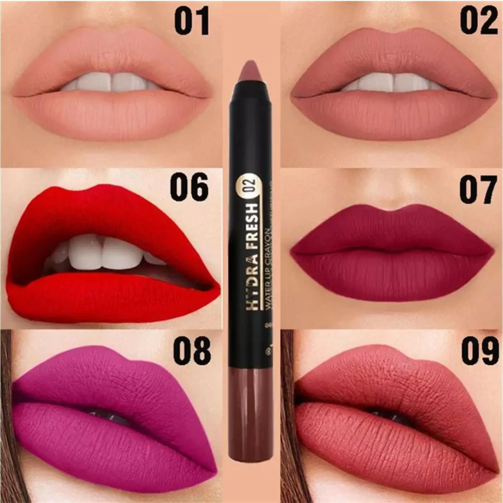 Lápiz labial mate Nude, 19 colores, resistente al agua, rosa, marrón, maquillaje coreano, pigmentos de crayón