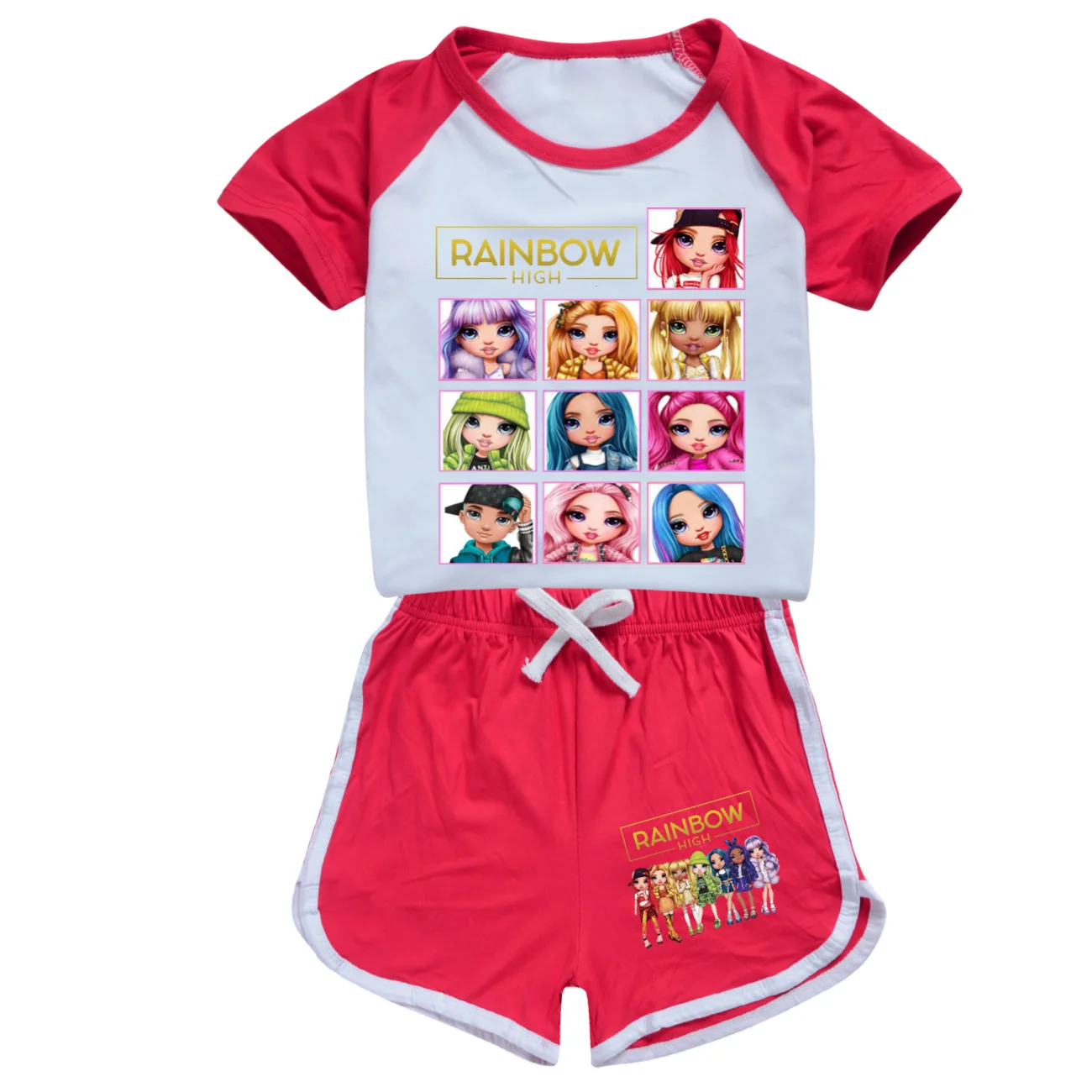 2024 Casual Baby Kids Sport Clothing Rainbow High Clothes Sets for Boys Girls Tops+pants sets Children Clothes 2-15Y Pyjamas