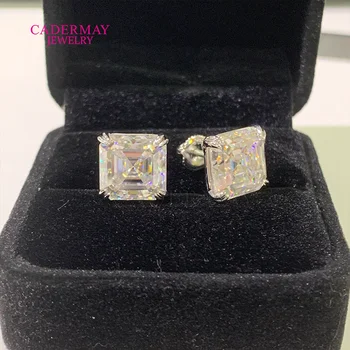 0.1-5ct टेस्ट पास मोइसैनाइट स्टड इयररिंग्स महिलाओं के लिए ओरिजिनल 925 स्टर्लिंग सिल्वर स्क्रू बैक इयररिंग स्पार्कलिंग वेडिंग ज्वेलरी 8 best sales मोइसैनाइट स्क्रू बैक इयररिंग्स - №4