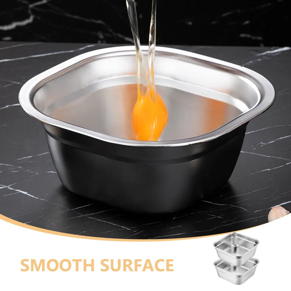 

1 set Stainless Steel Colander 24cm Fine Mesh Strainer Basket Kitchen Sink Drain Basin Fruit Vegetable Washer Rice Sifter