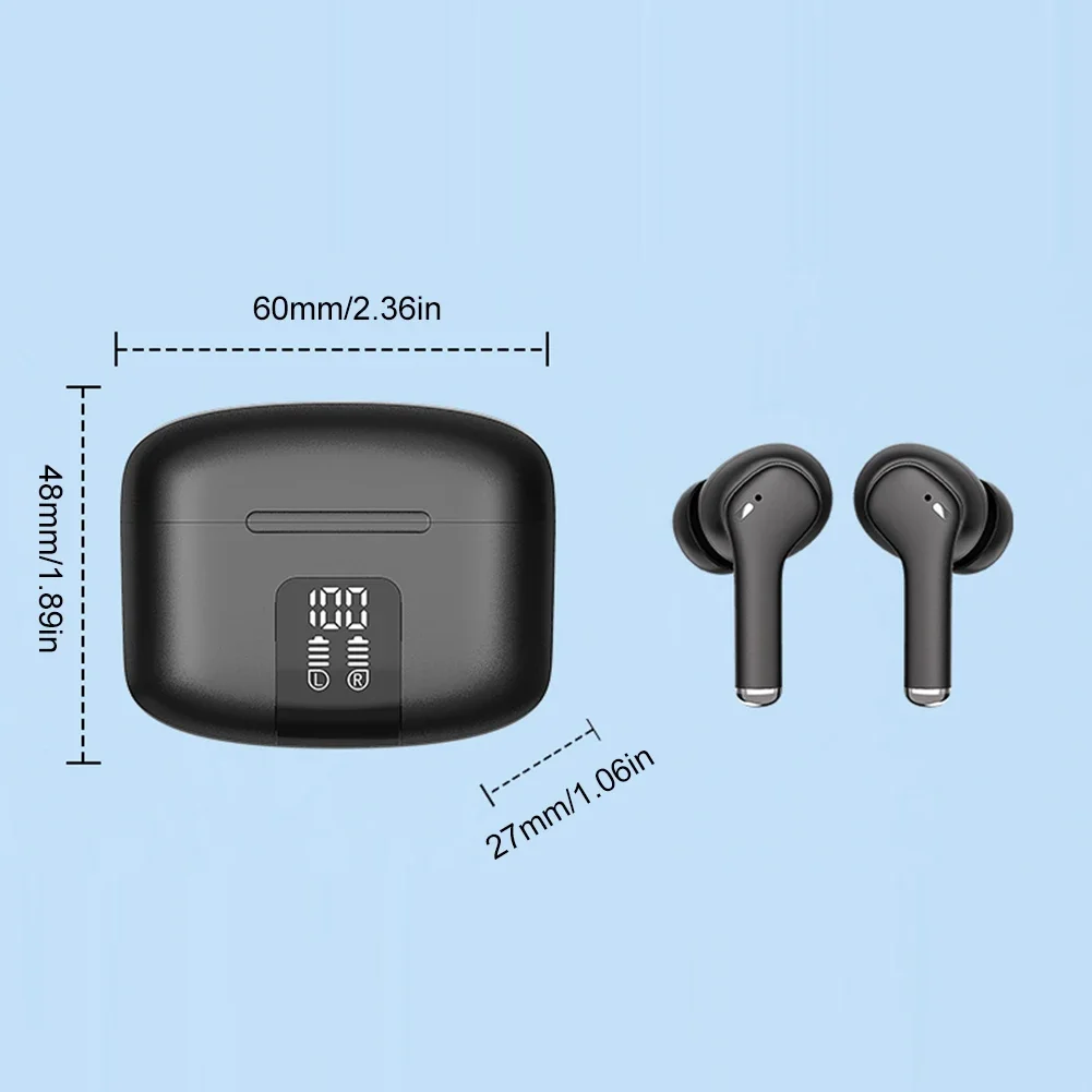 for Unihertz 8849 Tank 2 8849 Tank 3 Wireless Earphone Bluetooth 5.3 Sports Headphone LED Display Touch Control In Ear Earbuds