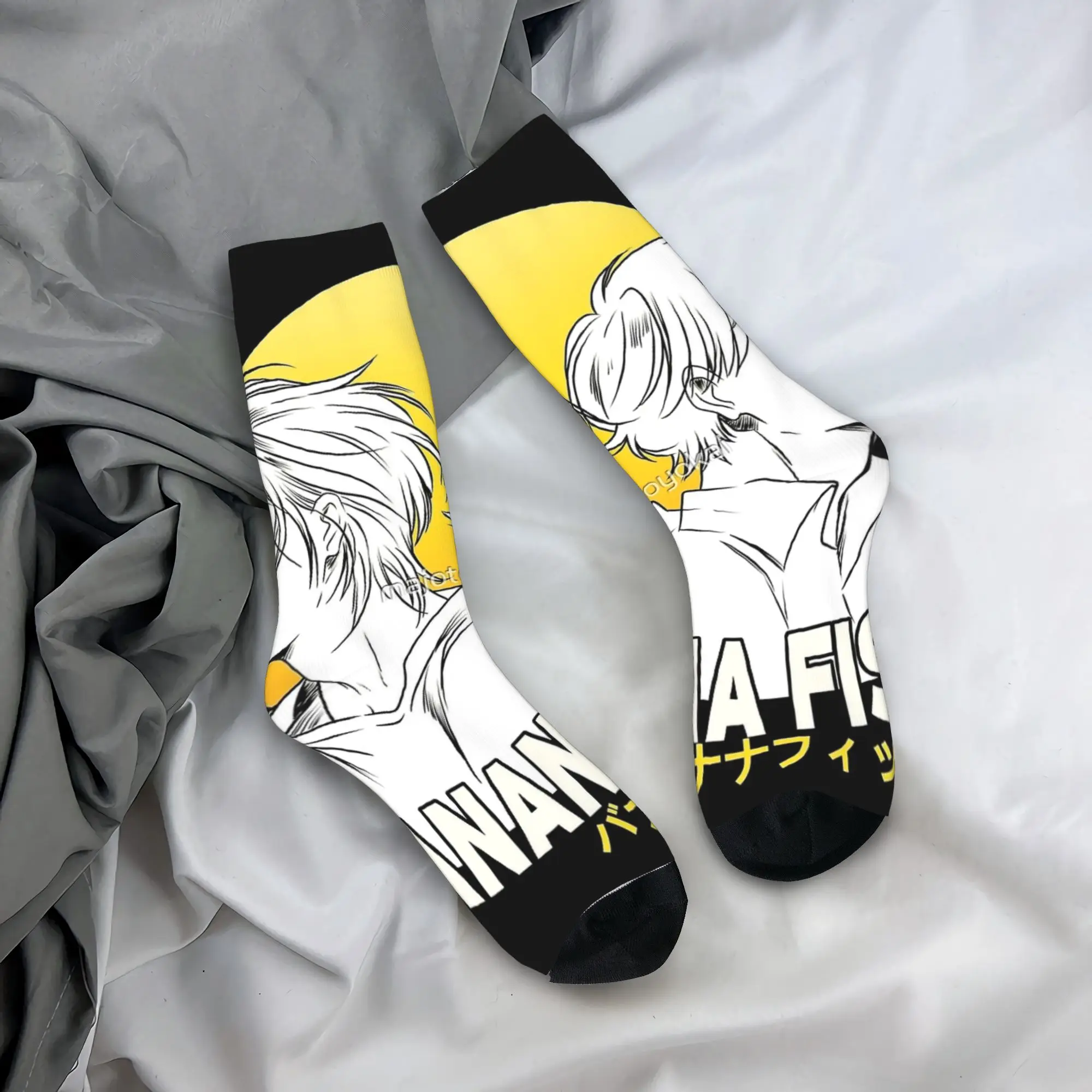 

Ash Eiji Banana Fish, аниме-чулки, носки для взрослых и мужчин, дышащие повседневные носки, осенние нескользящие носки для бега с графическим рисунком, подарок