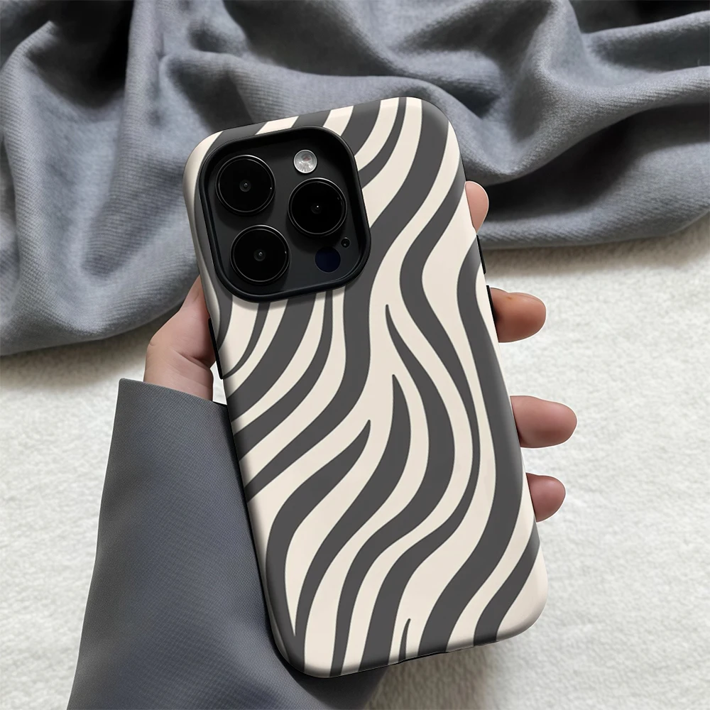 เคสโทรศัพท์ลายคลื่นสำหรับ iPhone 17  แบบแม่เหล็ก สำหรับ iPhone 17 16 15 14 13 Pro Max Plus เคสแข็งแบบชั้นเดียวและสองชั้น