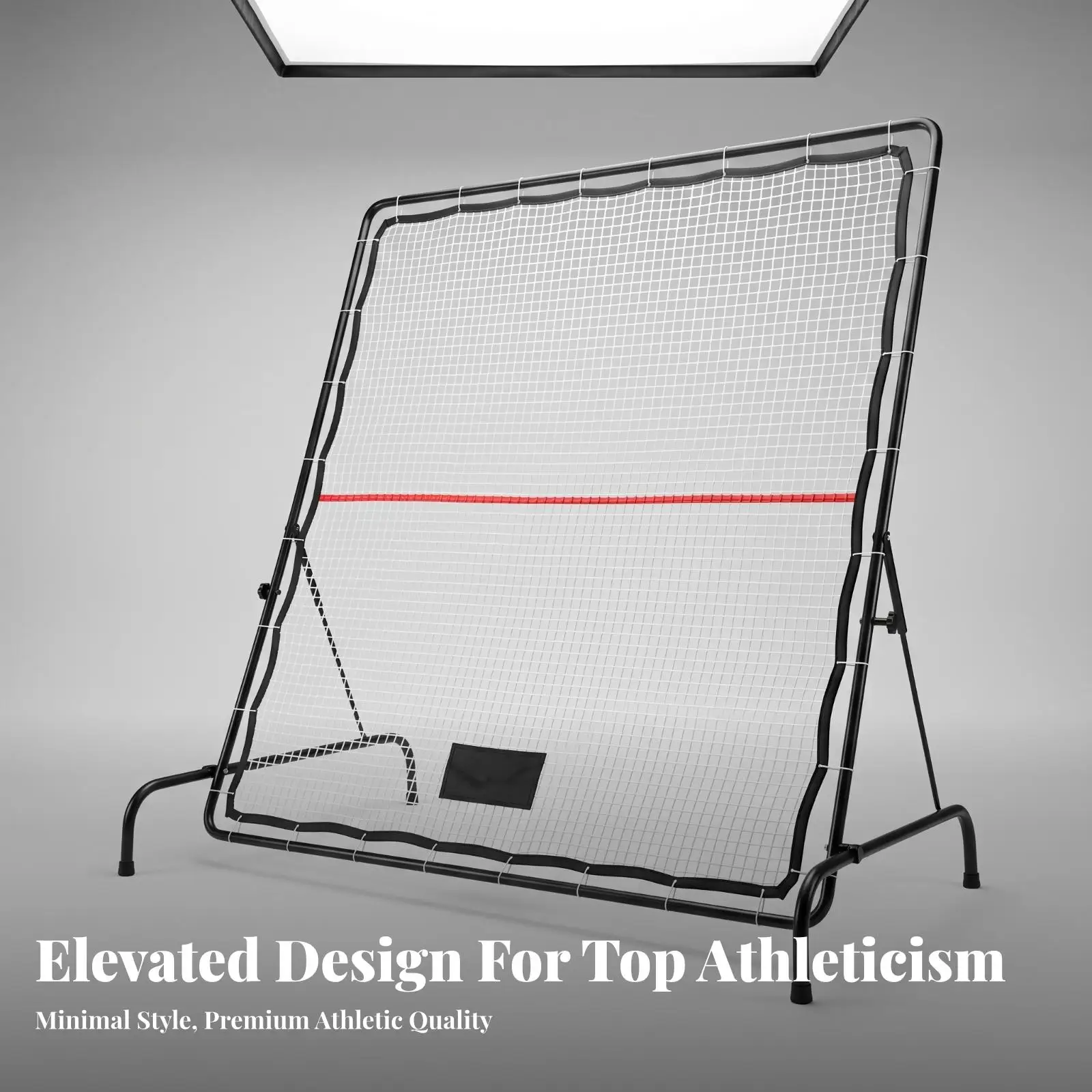 Tennis Training Rebounder Net with Square White Mesh and Stable Iron Frame for Residential Court Use