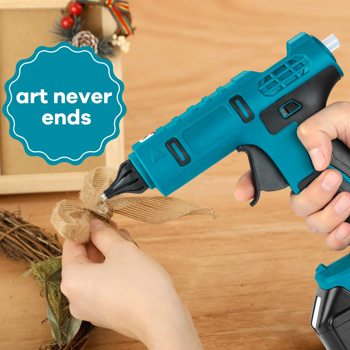 Imagem -05 - Cordless Hot Melt Glue Gun Anti-escaldante Recarregável Home Repair Tool Faça Você Mesmo 11 Milímetros Glue Sticks Makita 18v Bateria 600w Pcs