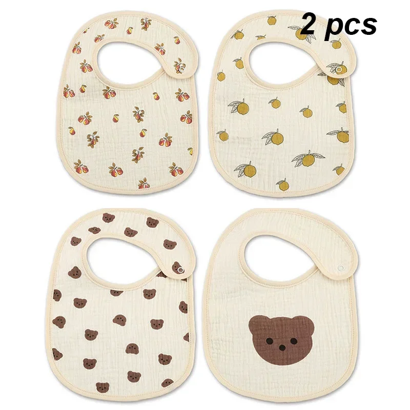 2PC Newborn Baby Cotton Gauze Bibs Infant Boys Girls Burp Cloths Fashion Scarf Children Feeding Saliva Towel Stuff for Kids