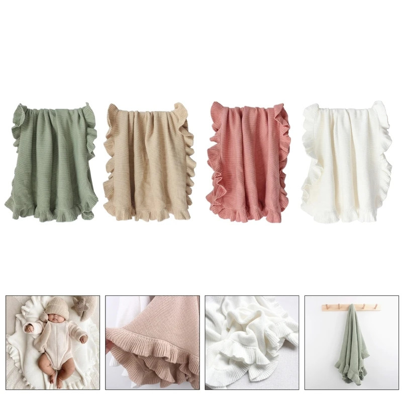 ผ้าห่มรถเข็นเด็ก Baby Muslin-Swaddle ถักเส้นด้ายขนสัตว์เด็กวัยหัดเดินผ้าห่มเดินทาง