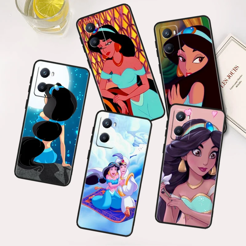 

Disney Jasmine Princess For OPPO A96 A94 A93 A77S A76 A74 A73 A72 A57S A56S A54S A53 A52 A15S A9 A5 Black Phone Case