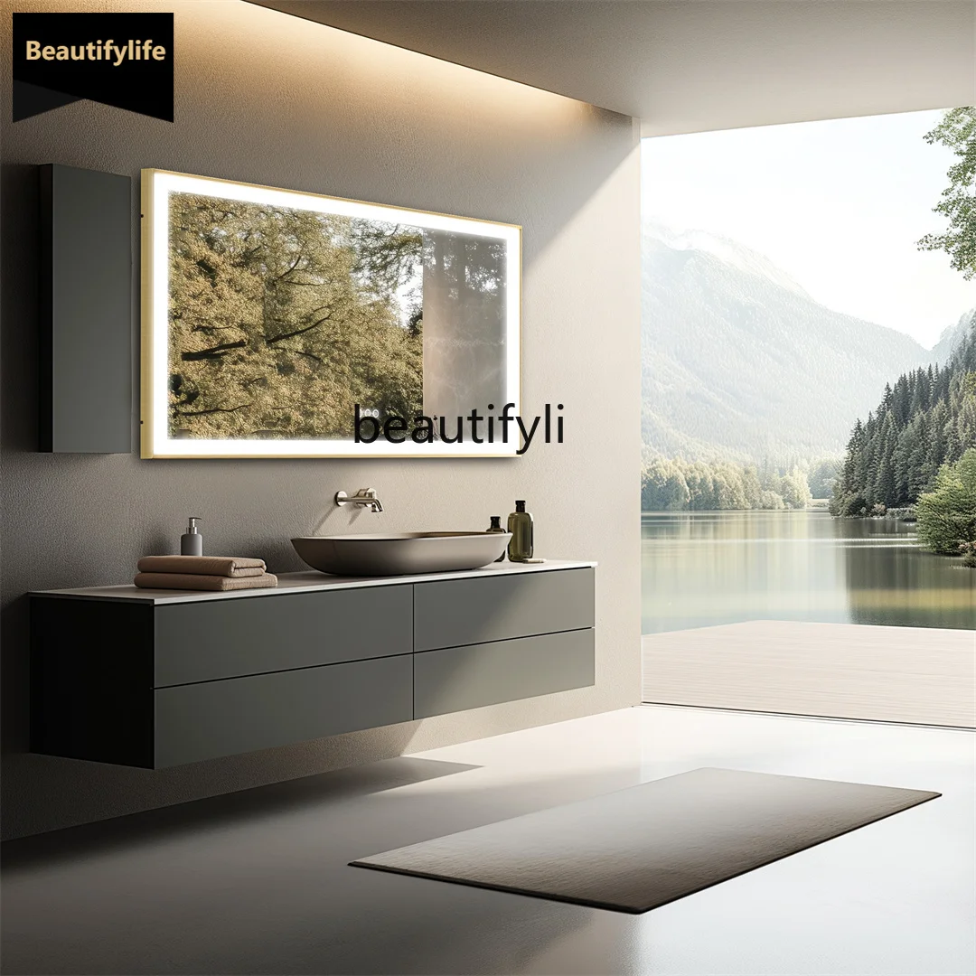 

B73 LUVODI Large Gold Framed Bathroom Mirror Fogless Smart Touch Illuminate Full Body Dressing Mirror
