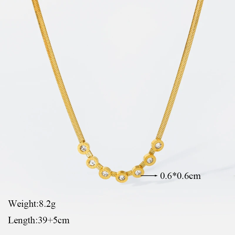 EILIECK 316L Edelstahl-Ketten Halskette Armband für Damen Mode Goldfarben Wasserdichtes Schmuckset Geschenk Party-Accessoires – Detail 10
