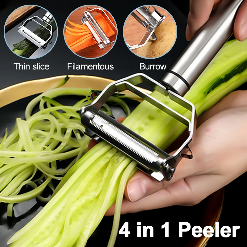 Vegetable Peeler Multifunctional Fruit And Vegetable Peeler Steel Grater Julienne Carrot Potato Cucumber Peeler Kitchen Gadget