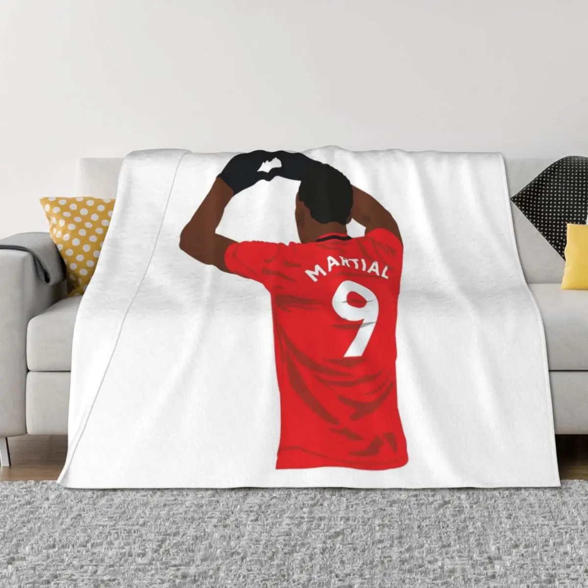 

Anthony Martial Heart Throw Blanket Personalized Gift Thermal Shaggy Warm Blankets