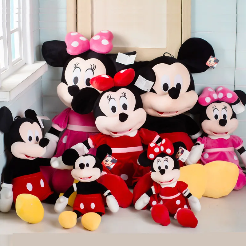 Disney Large size Mickey Mouse Minnie Donald Duck Daisy Goofy Pluto Animal Stuffed Plush Toys Doll Birthday Gifts For Kids Girls