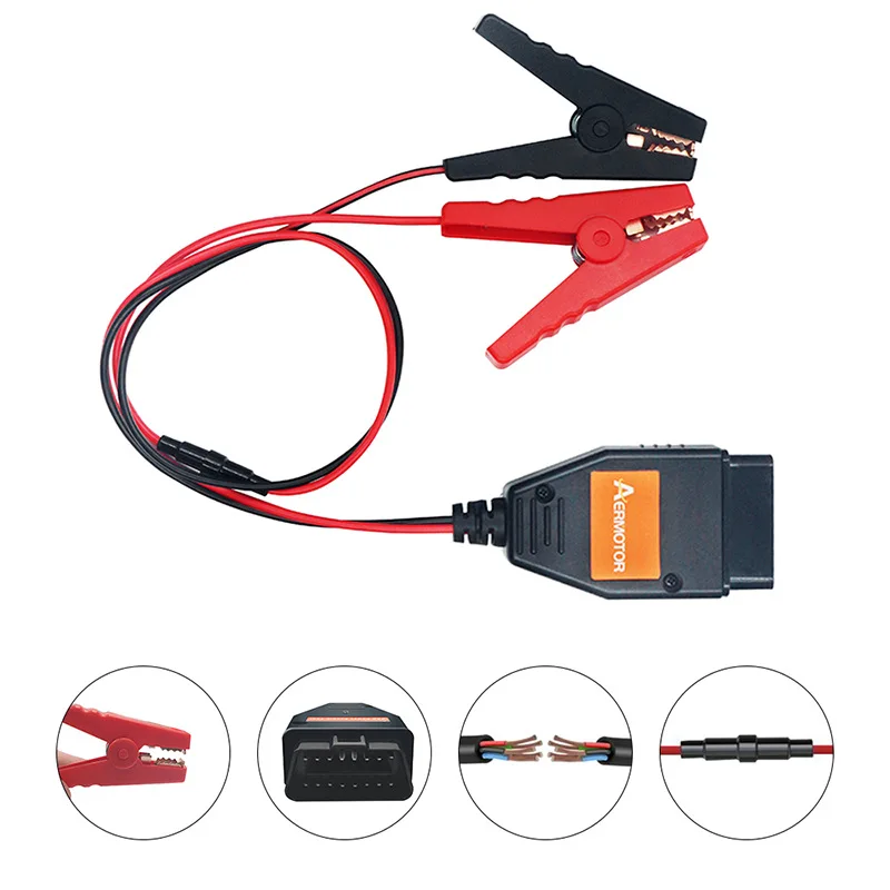 

NEW OBD2 Battery Clip OBD Power Supply Tool Emergency Power Off Protector ECU Memory Cable Car Take The Electricity Cableline