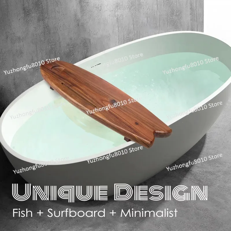 Minimalist Acacia Wood Bathtub Tray Adjustable Spa Bath Board Rack Luxury Bathroom Accessory For Family Use