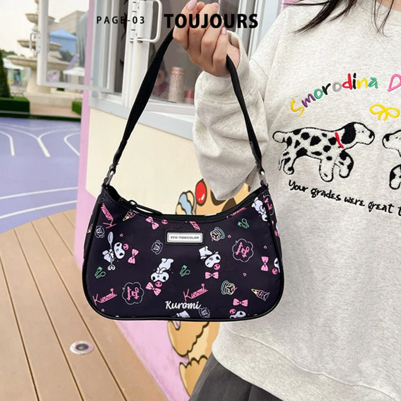 ハローキティ三日月ハンドバッグ女性ピンク財布脇の下バッグかわいい小さなかばんガールのハートかわいいフェイスバッグ女の子のギフト