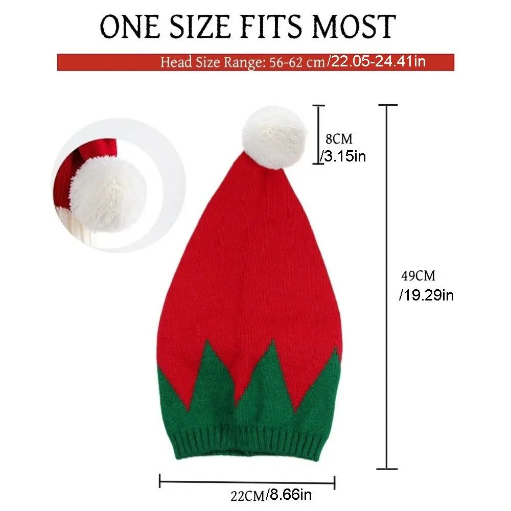 Weihnachtsmann-Weihnachtsmütze, warme Weihnachtsmütze, warme Santa-Beanie-Mütze, Wollmütze, koreanischer Stil, gestreifte Mütze, Frohes Neues Jahr – Detail 1