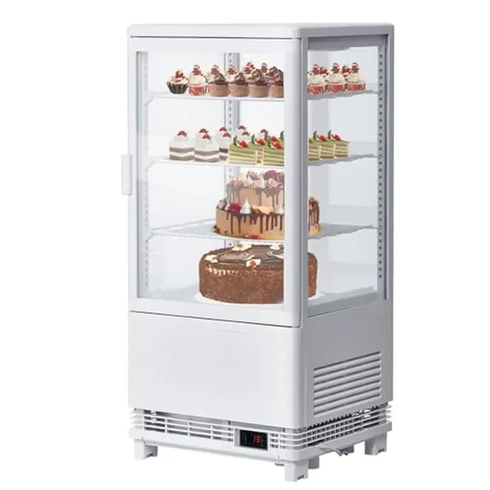 Countertop Glass 2.8 Cu.FT LED Commercial Display Fridge Refrigerator Display Case Two Door Variety Cooling Solution Auto