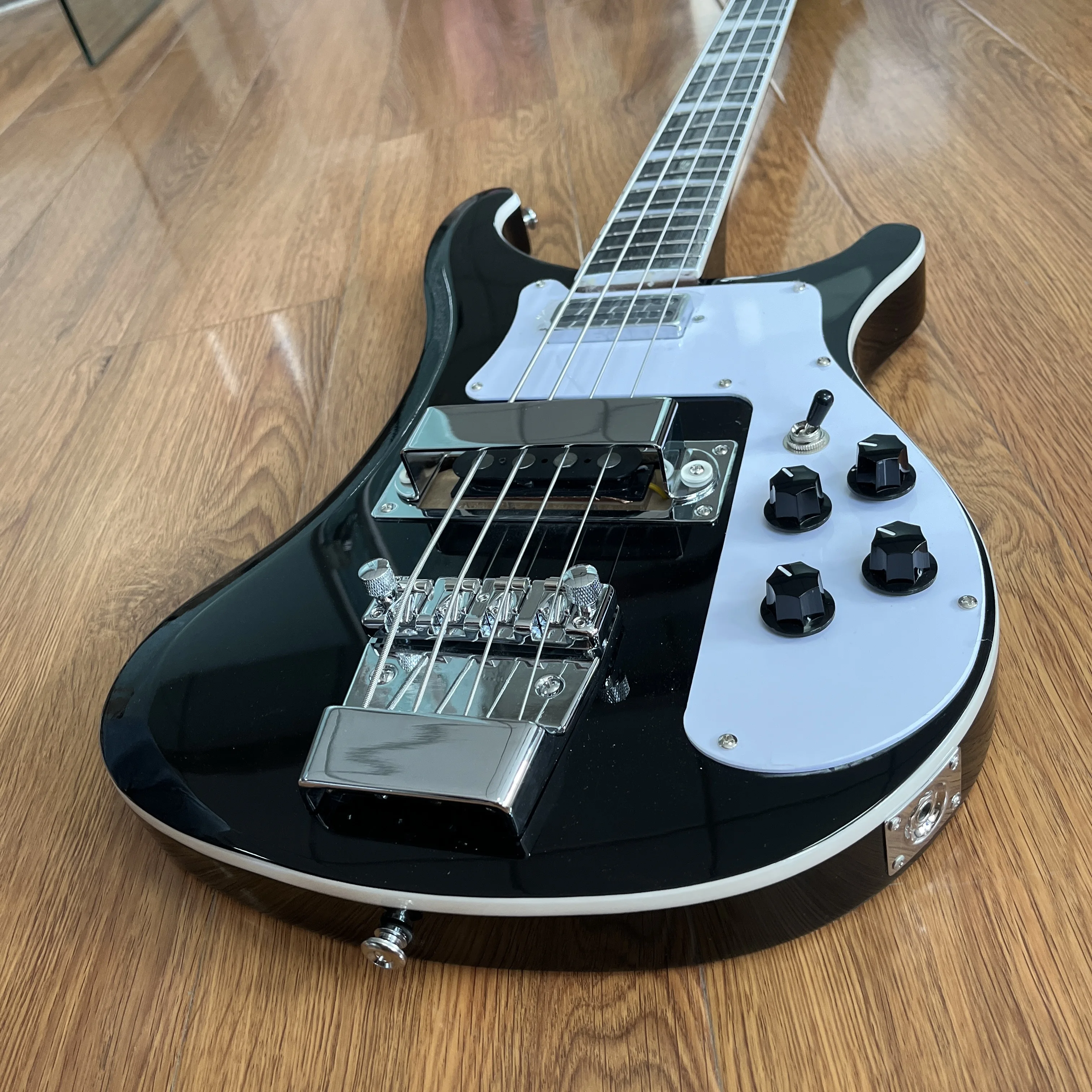 

NEW Black Electric bass HH Black Hardware Solid Wood Black Bass Electric Guitar-Themed Gift Free Shipping