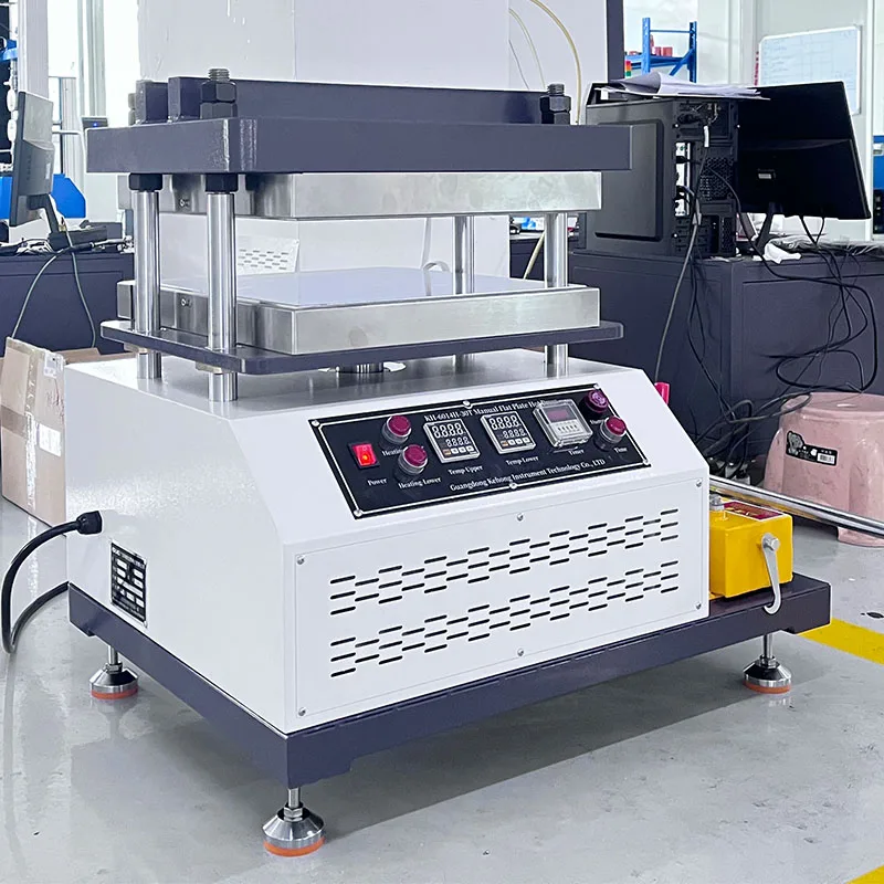 Manual Lab Hot Press Machine 10T Vulcanizing Hydraulic Press With Digital Temp Control For Rubber Plastic Sample Preparation