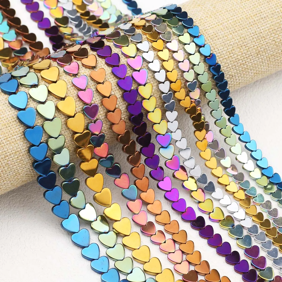 1 Strand Multicolor Heart Hematite Natural Stone Loose Spacer Beads For Jewelry Making DIY Bracelets Accessories 15‘’ 6/8/10mm