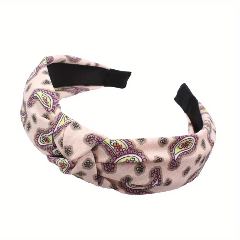 Bohemia Wide Paisley Print Top Knot Hair Band Headbands Retro Korean Famale Hair Hoops for Women Girls Non Slip Hair Accessories