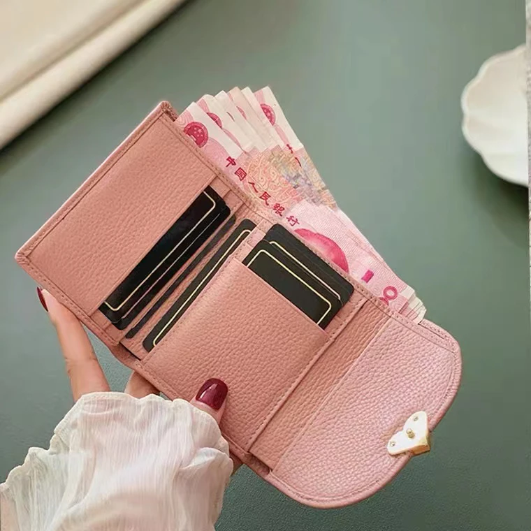 Genuine Leather Women Wallet Small Wallet Short Caw Leather Women Wallets Purses 2022 Female Purse Clutch