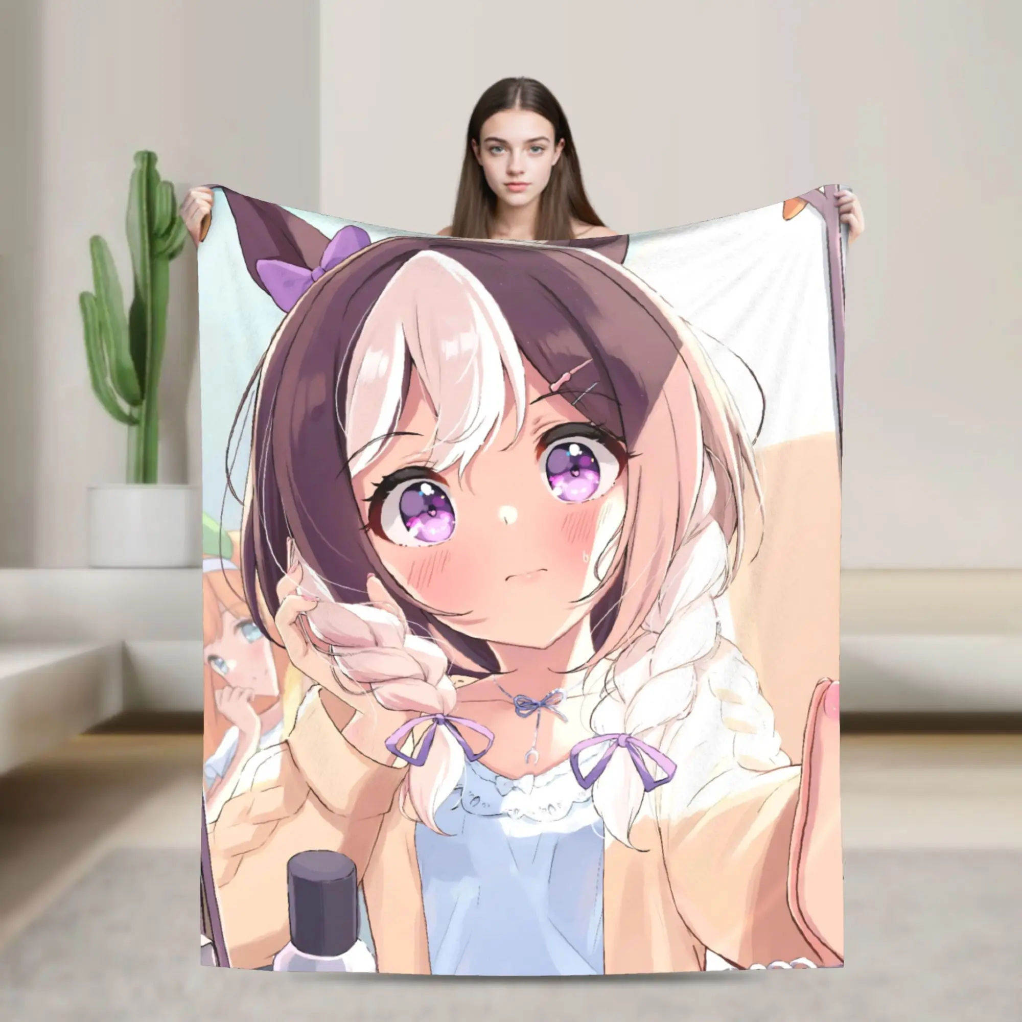 

Super Soft Umamusume Pretty Derby Anime Throw Blanket Premium Flannel Fleece Lightweight Bed Blanket Cozy Fluffy Bedspread