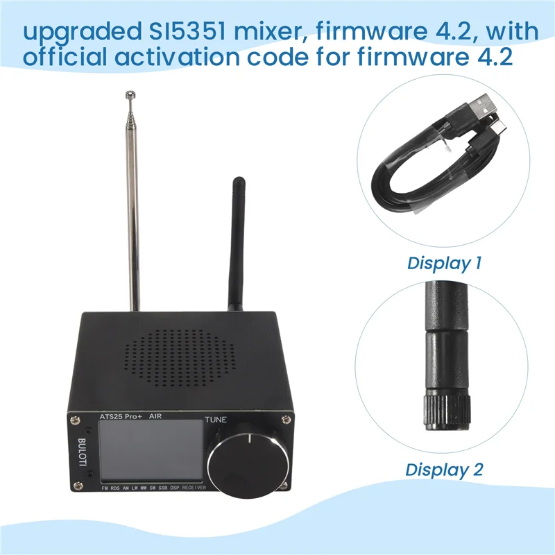

B04B-ATS25 Pro+ AIR Full Band Radio Receiver FM SW SSB MW LW AIR SDR Aviation Band Receiver Supports Bluetooth WIFI