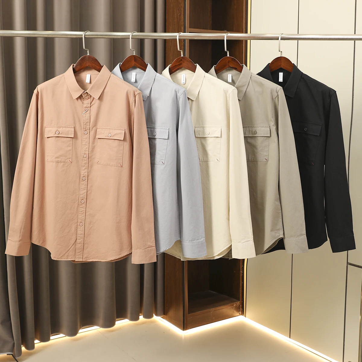 

Ретро-рабочая куртка для мужчин, повседневная, из хлопка, с длинным рукавом, на пуговицах, приталенного кроя, осенняя верхняя одежда