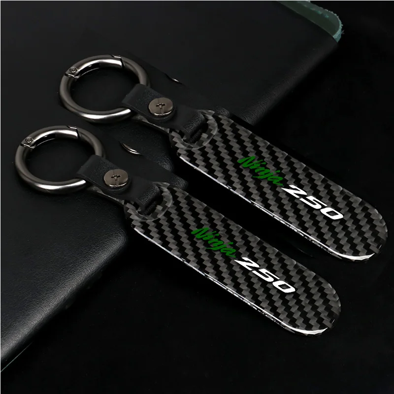 For NINJA NINJAH2 NINJA250 NINJIA400 NINJIA600 NINJIA1000 2024 Motorcycle Key Chain Carbon Fiber Keychain 2025 Logo Gift