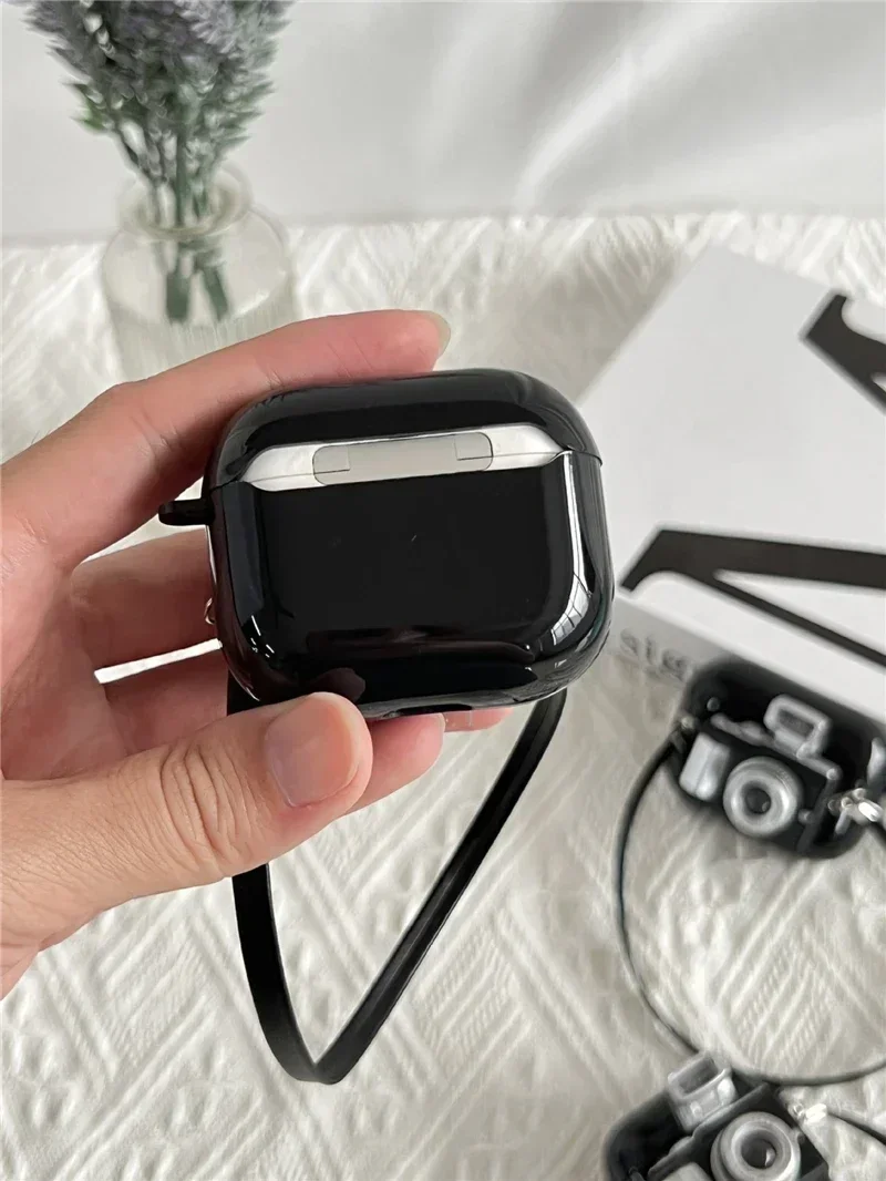 Mini 3D Camera Can Light Up Earphone Case for Airpods 4 1 2 3 Pro Case Soft Silicone Bluetooth Headphone Cover for Airpods 3