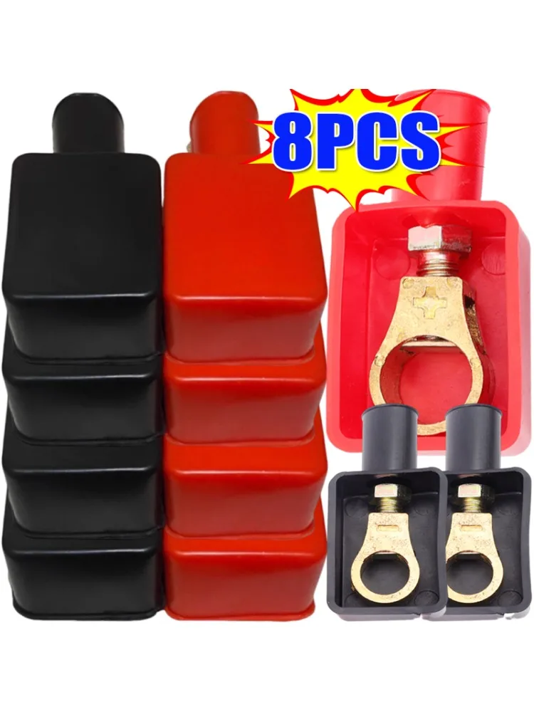 Couvercle de Protection positif et négatif pour poteau de batterie de voiture, en plastique souple, Flexible, isolant de Terminal de batterie, 2 à 10 pièces
