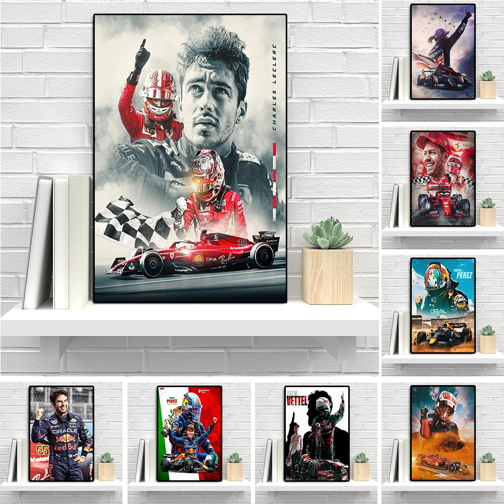 

Super Formula Grand Prix Champion Charles Leclerc Portrait Poster Hamilton Graffiti Canvas Painting Racing Wall Art Room Decor