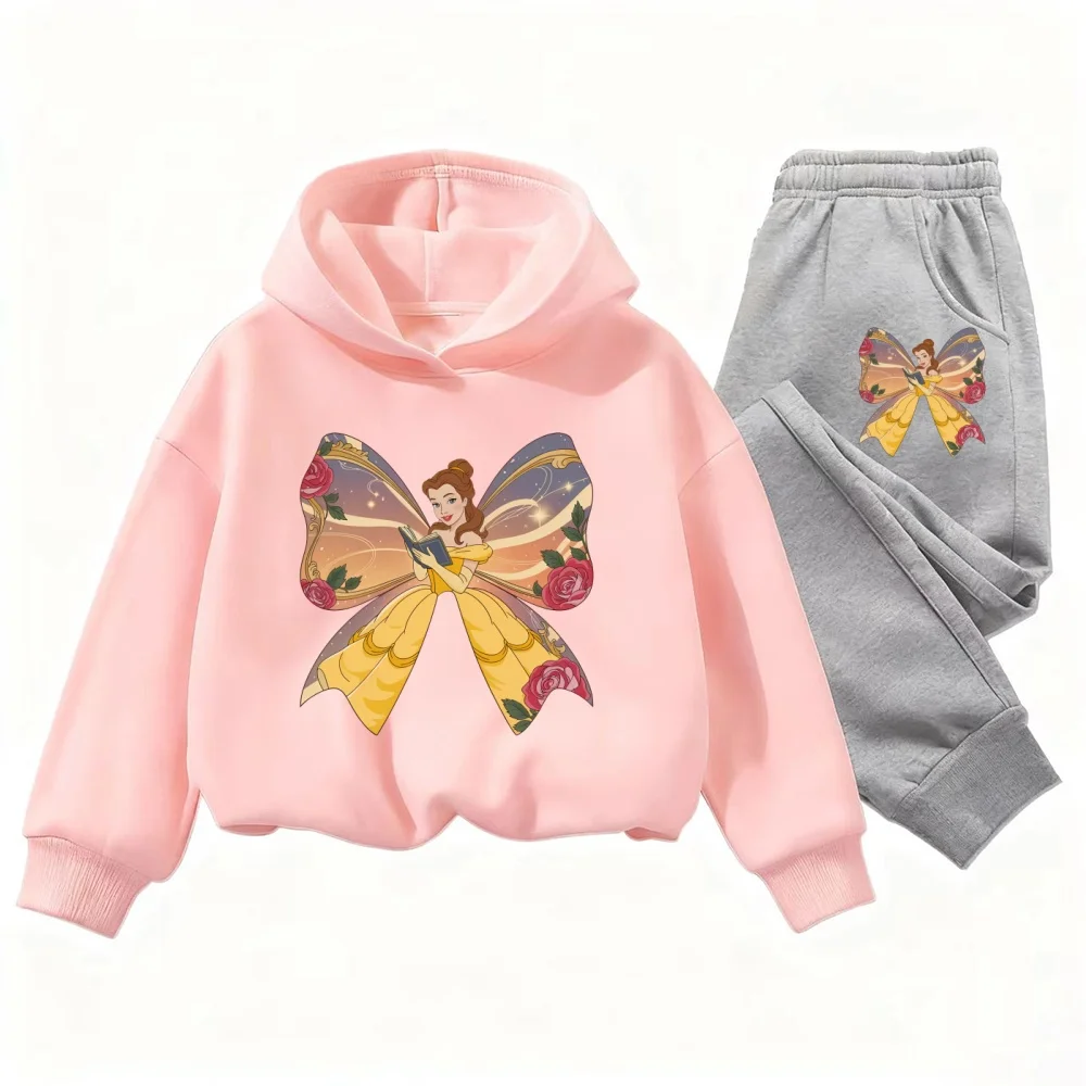 

Модный новый костюм с капюшоном в форме принцессы и банта, подходящий для детей, девочек, младенцев, весенней и осенней одежды