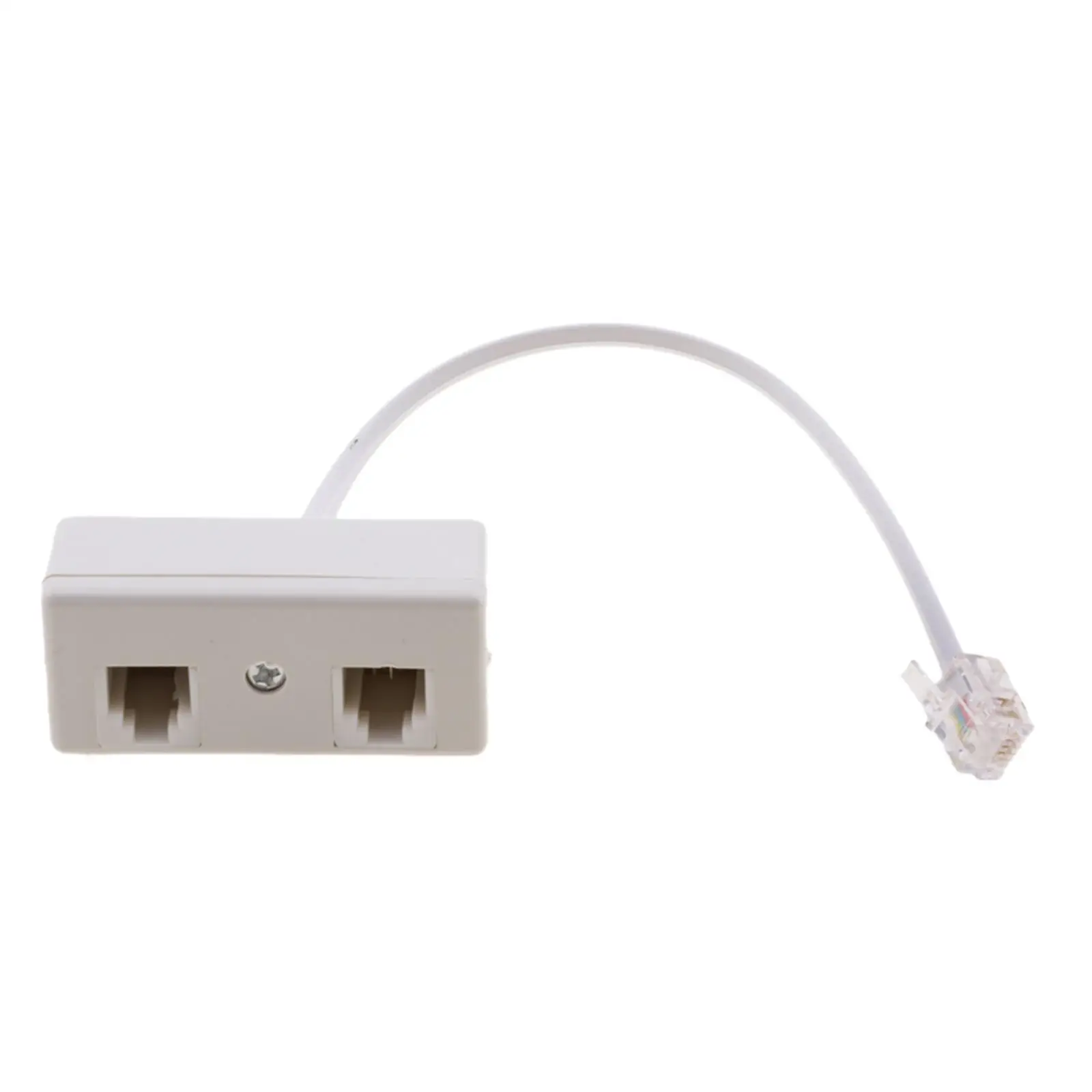 2-Way RJ11 US Telephone Plug to RJ11 Socket Adapter and Splitter for Landline Telephone