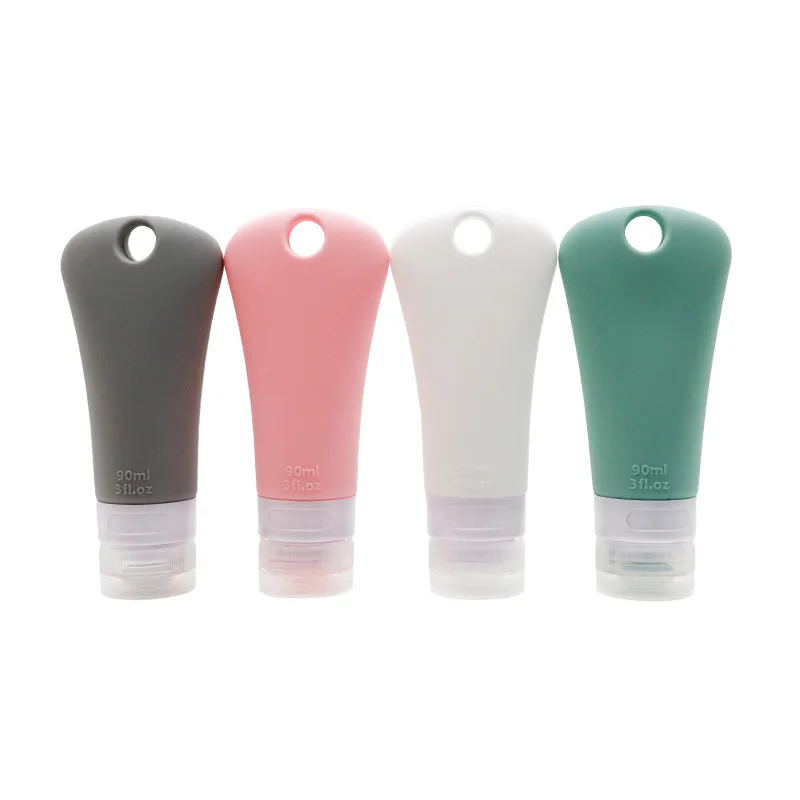 38/60/90ml Silicone Bottle Portable Travel Liquid Lotion Bottle Cream Empty Container Refillable Bottle Cosmetic Sub-bottling